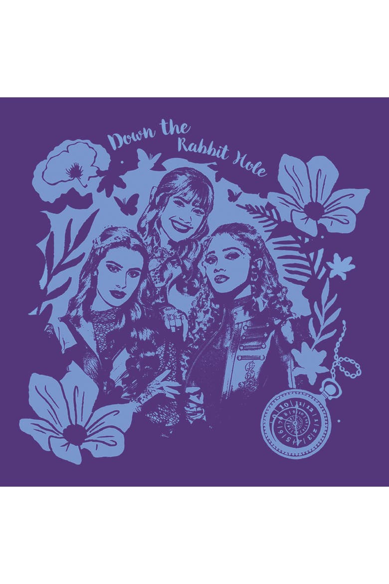 Men's Descendants Wicked Wonderland Down the Rabbit Hole  Graphic T-Shirt, Alternate, color, Purple