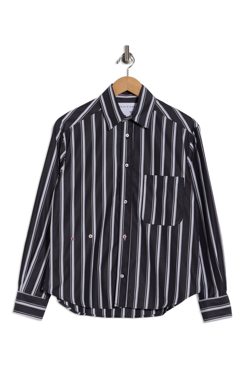 The Daily Cotton Button-Up, Alternate, color, SHADOW STRIPE