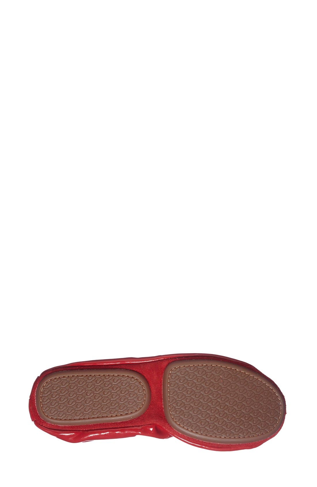 'Samara' Foldable Patent Leather Ballet Flat, Alternate, color, CHILI RED