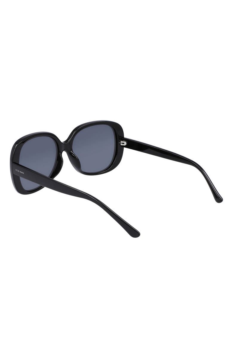 Cole Haan 58mm Polarized Round Sunglasses, Alternate, color, Black