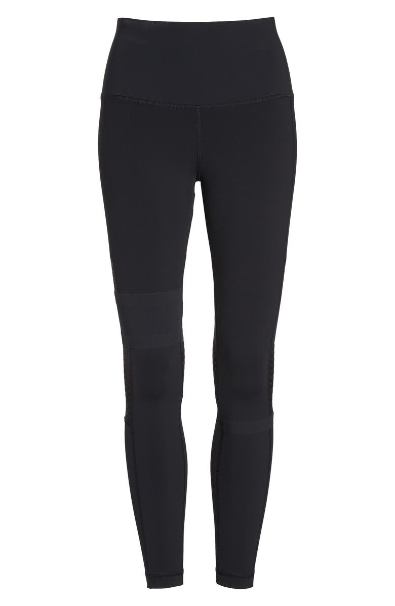 Reebok High Waist Mesh Tights, Alternate, color, 