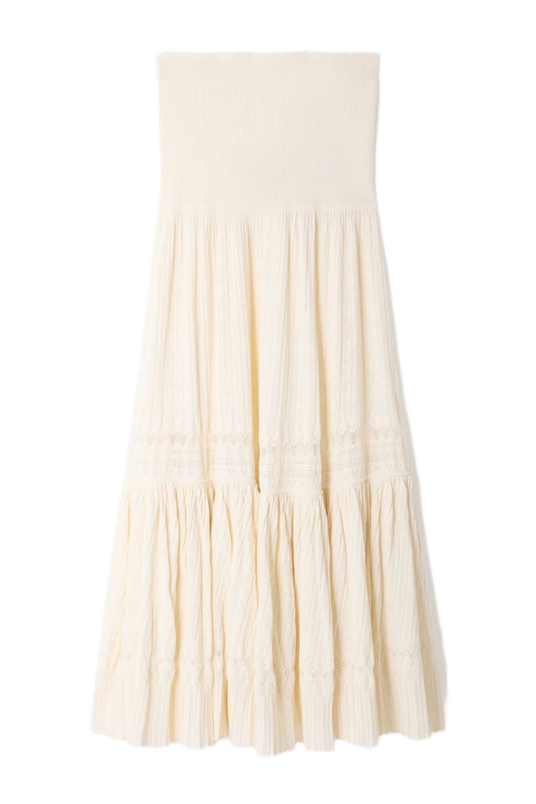 Long knit skirt, Alternate, color, Ecru