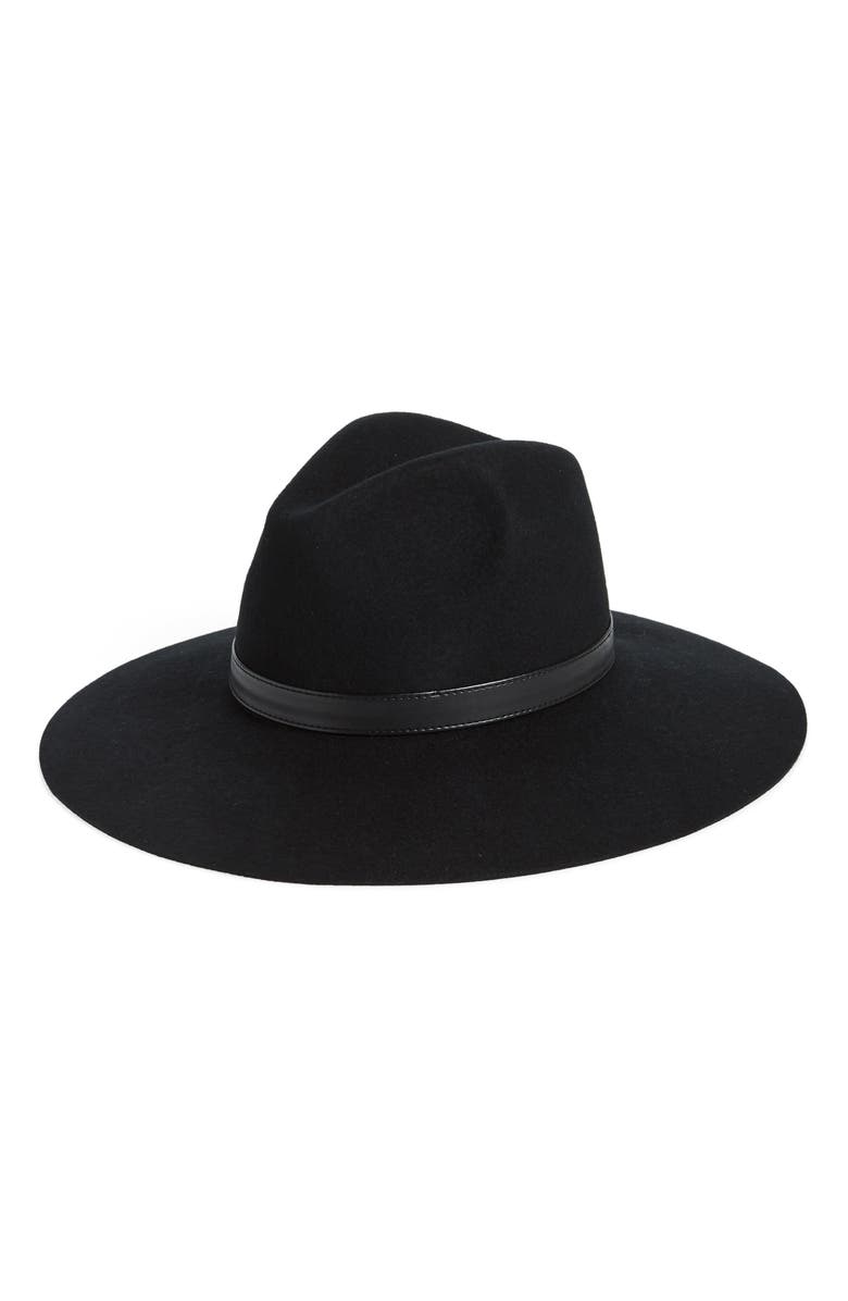 Sole Society Wide Brim Wool Hat, Main, color, 