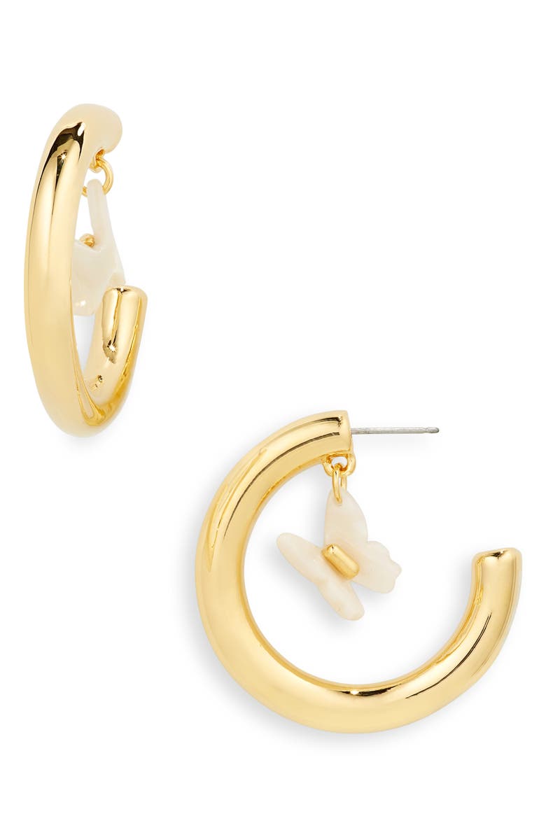Lele Sadoughi Papillon Butterfly Hoop Earrings, Main, color, 