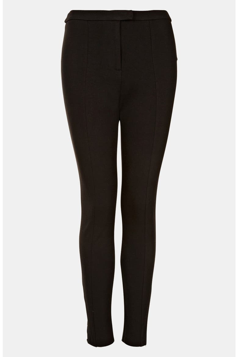 High Waist Ponte Skinny Pants, Main, color, BLACK