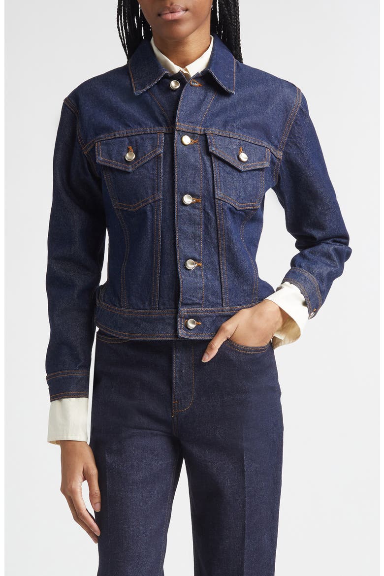 Hitch Denim Trucker Jacket, Main, color, SABLE WASH