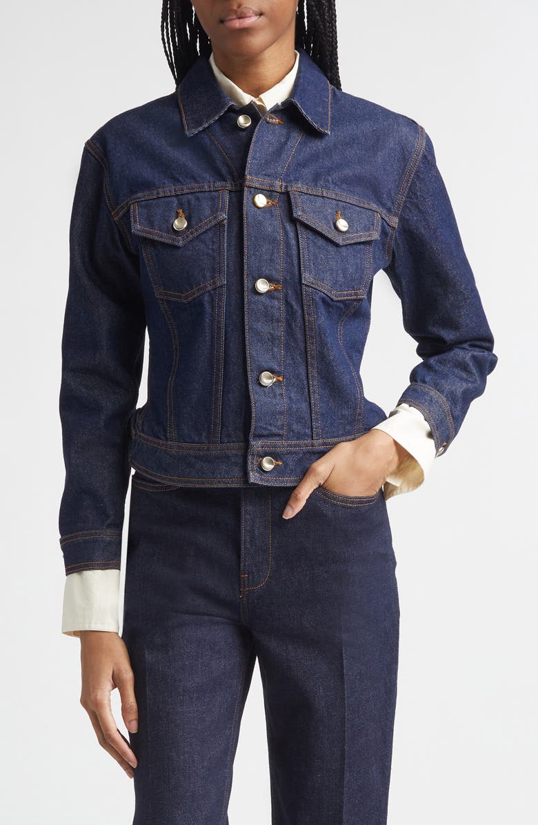 OSSOU Hitch Denim Trucker Jacket, Main, color, Sable Wash