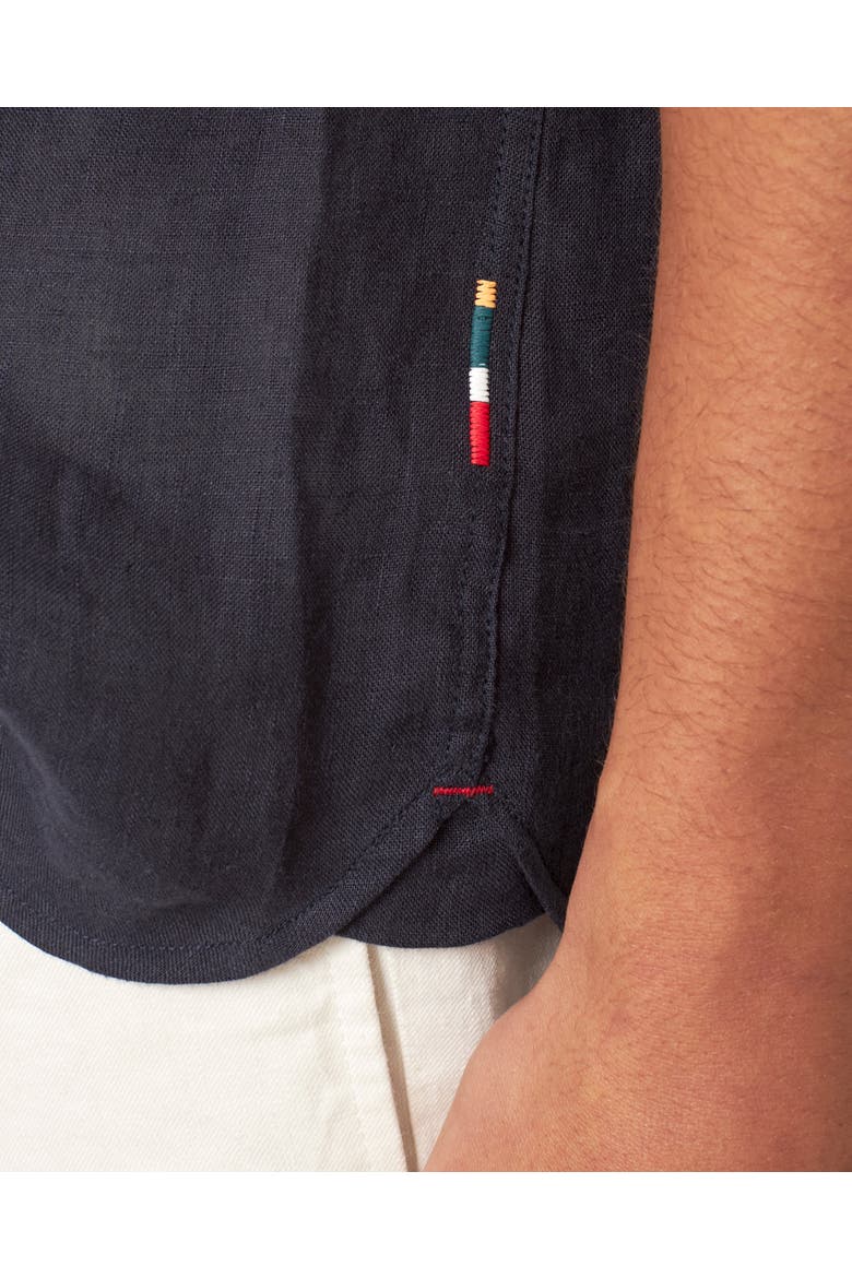 Justin Lino Relaxed Fit Classic Collar Italian Linen Shirt, Alternate, color, NIGHT IRIS