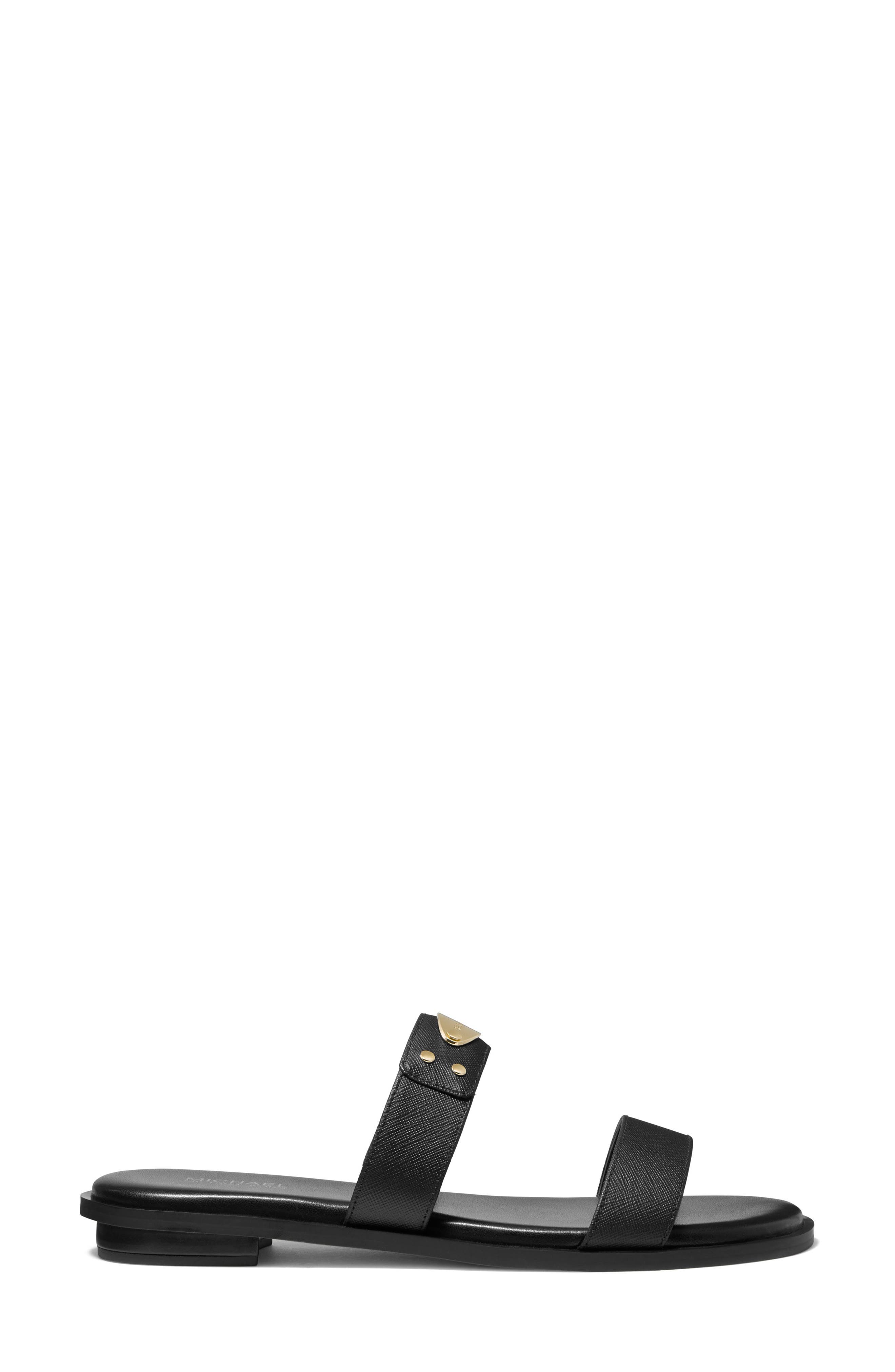 MICHAEL Michael Kors Logo Plate Slide Sandal, Alternate, color, 