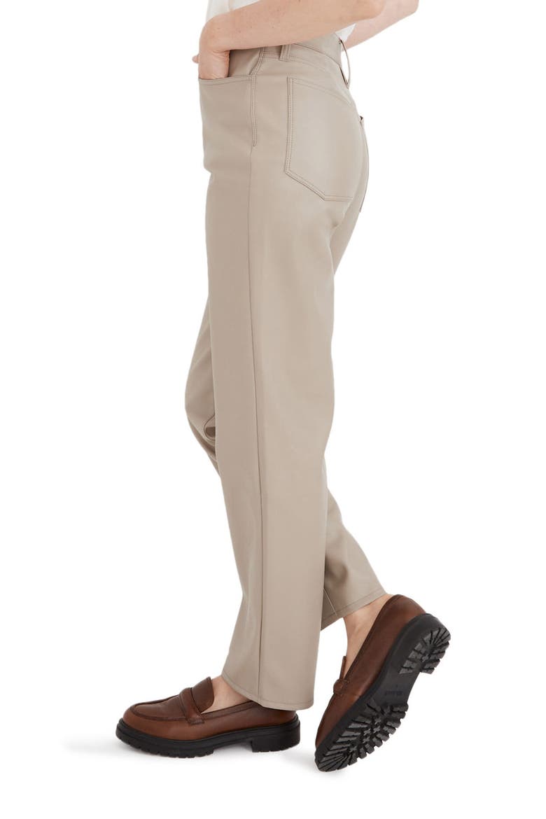 The Perfect High Waist Straight Leg Faux Leather Pants, Alternate, color, PUMICE