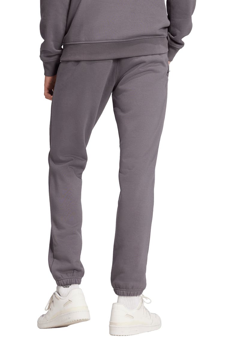 Essentials Trefoil Fleece Joggers, Alternate, color, GREY STRATA