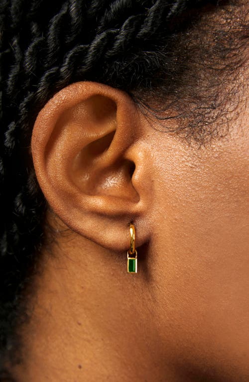 Monica Vinader Baguette 18ct Yellow Gold-plated Vermeil Sterling-silver And Green Onyx Ear Charm In Yellow Gold/onyx
