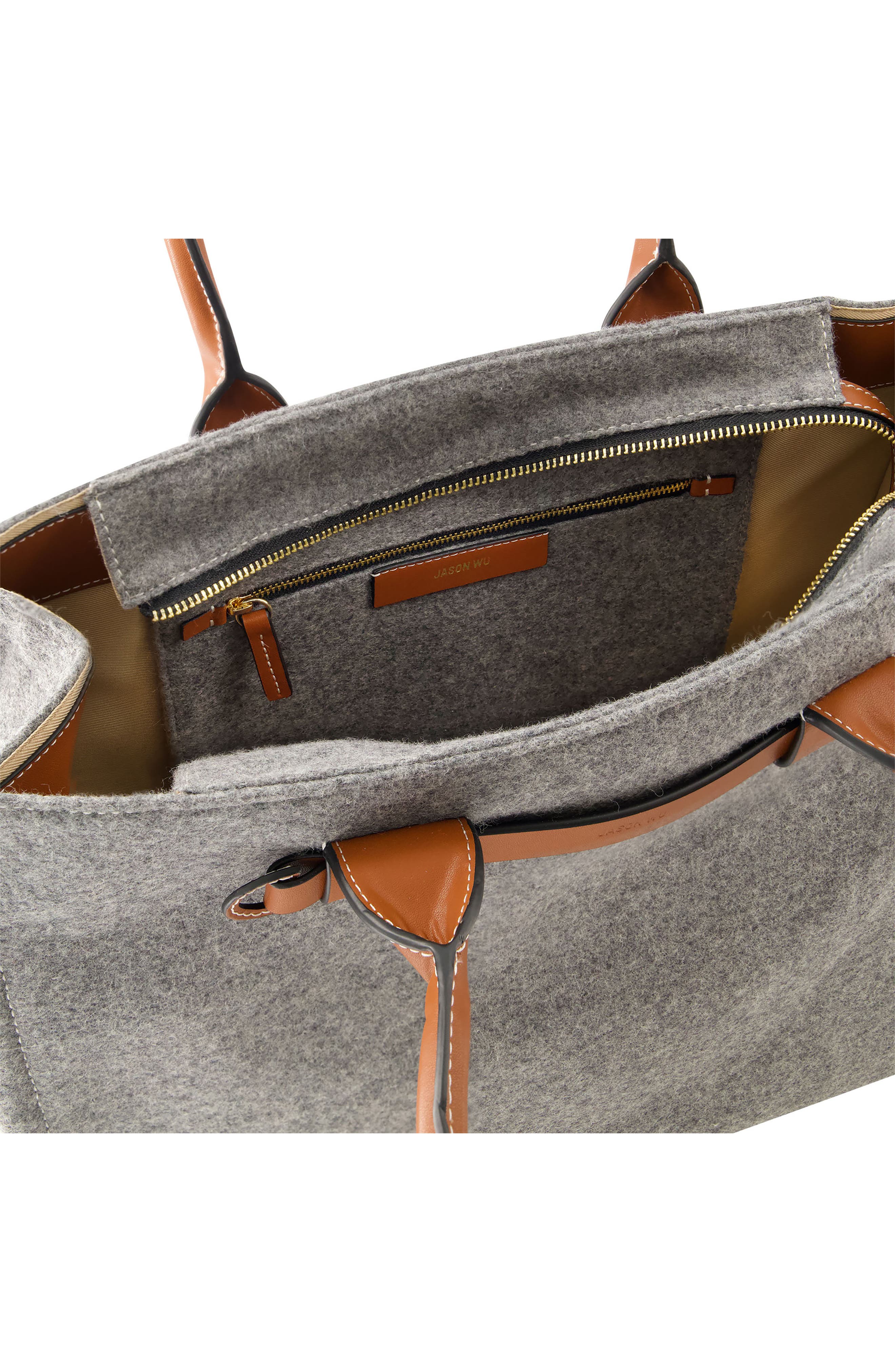 Structured Felt Tote Bag, Alternate, color, GREY