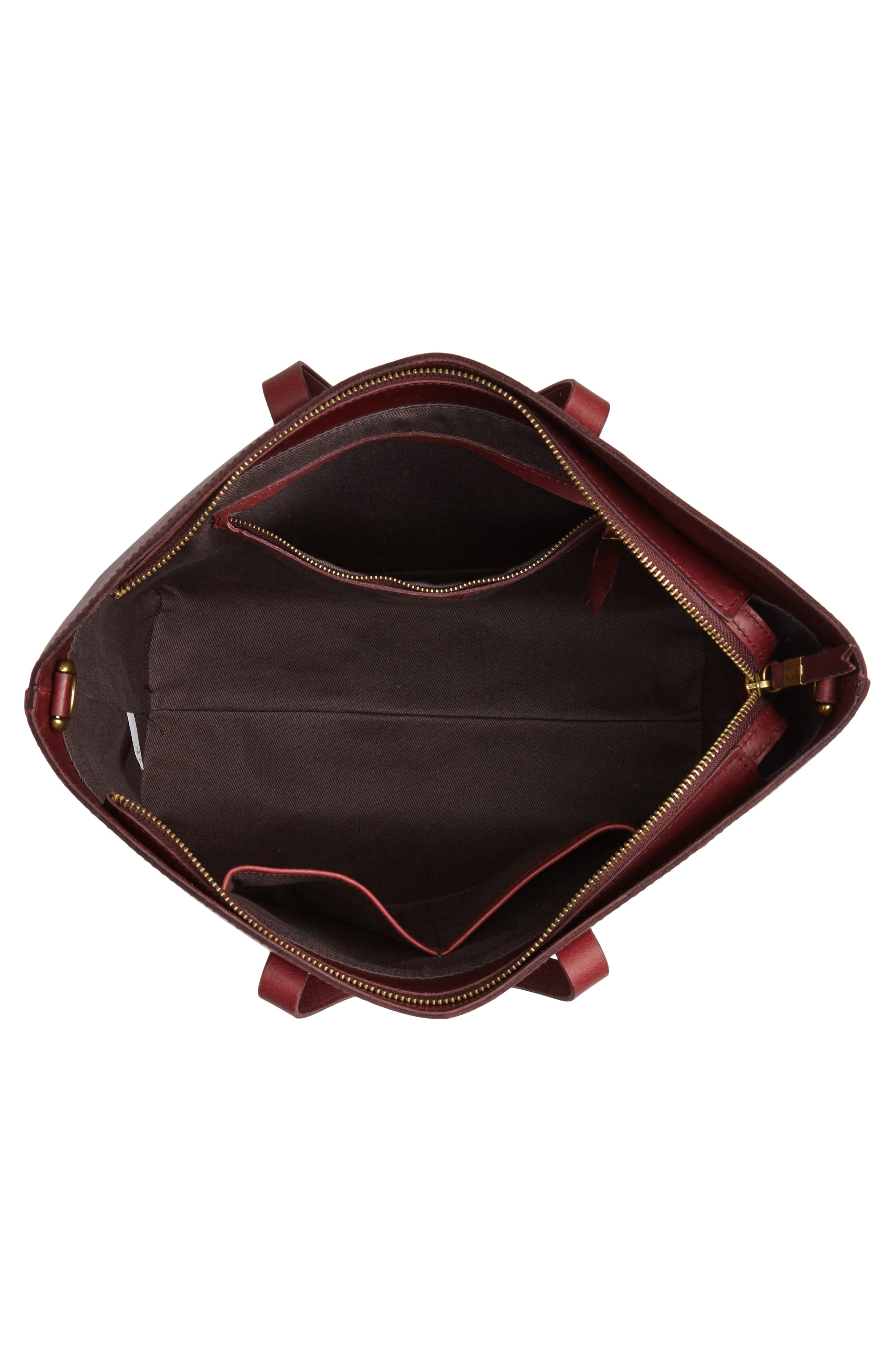 Zip Top Transport Leather Carryall, Alternate, color, DARK CABERNET