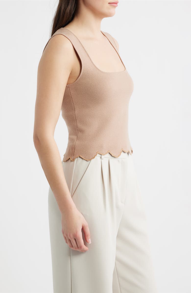 DELUC Ithaca Embroidered Scallop Hem Tank, Alternate, color, Vision