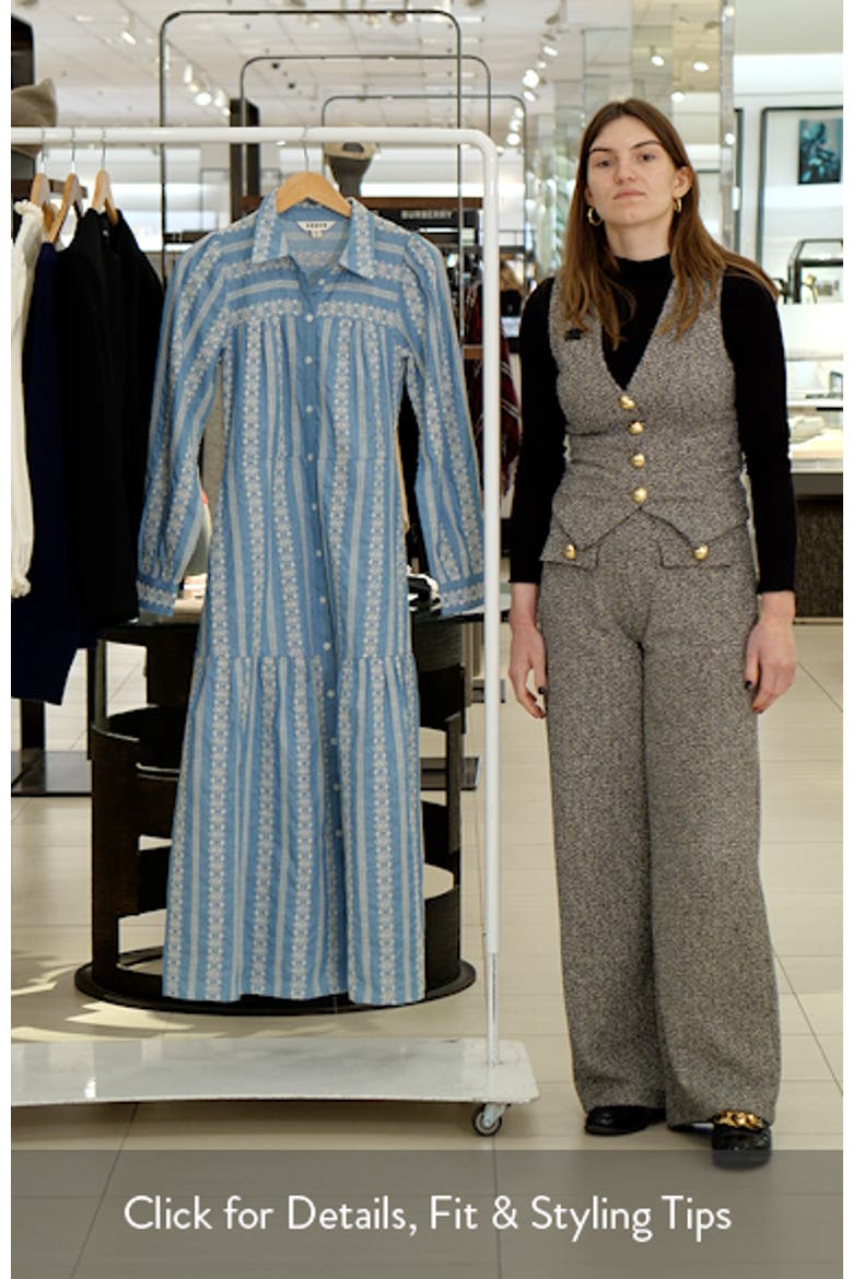 Ellie Long Sleeve Broderie Denim Shirtdress video