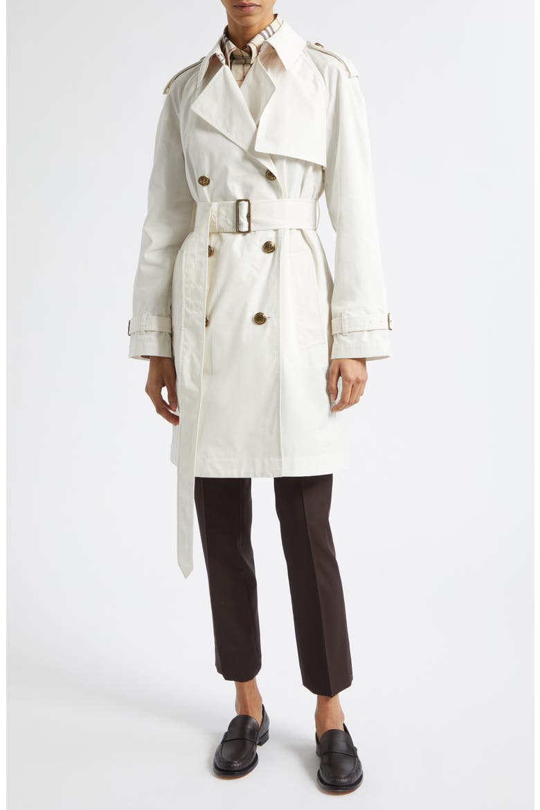 Belgravia Double Breasted Trench Coat, Main, color, SEASHELL WHITE