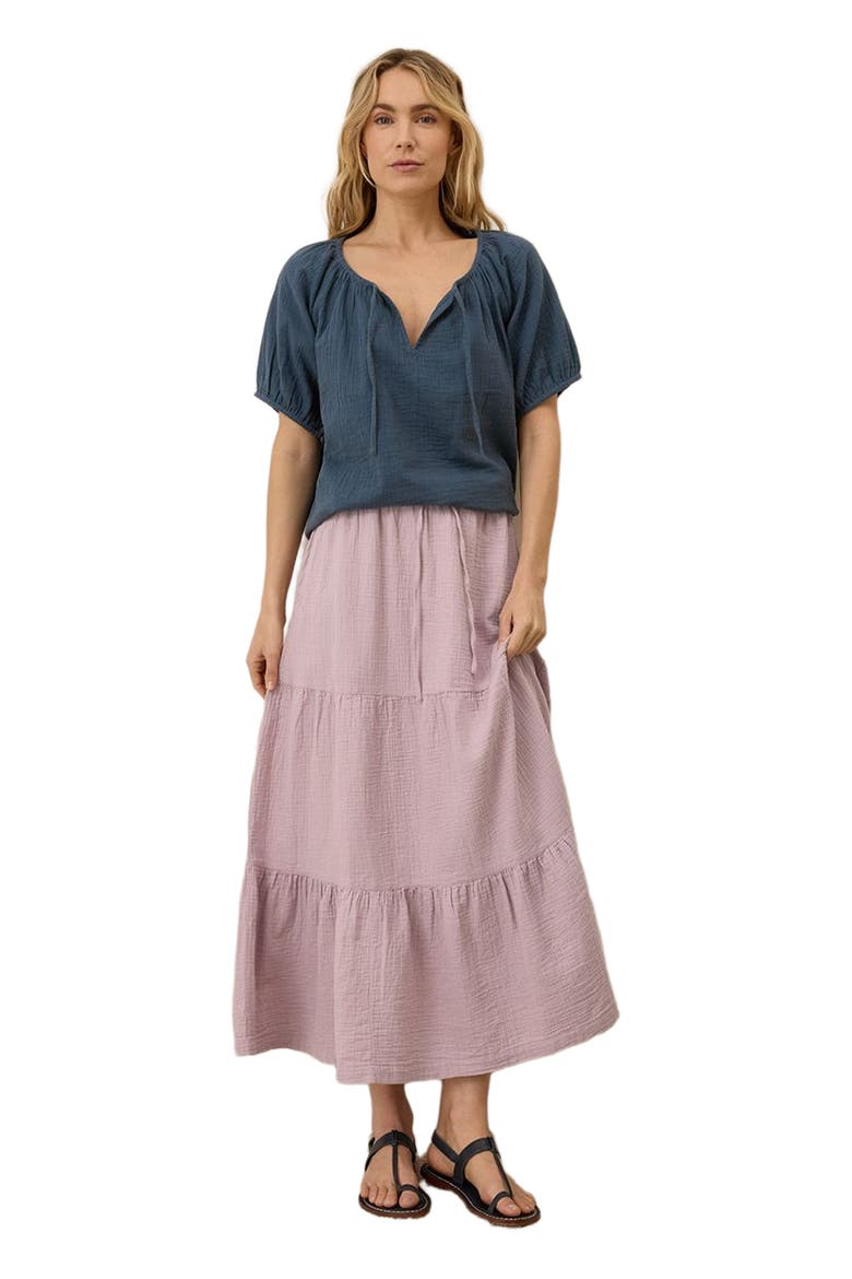 Organic Cotton Coastal Double Gauze Boho Popover, Main, color, French Navy