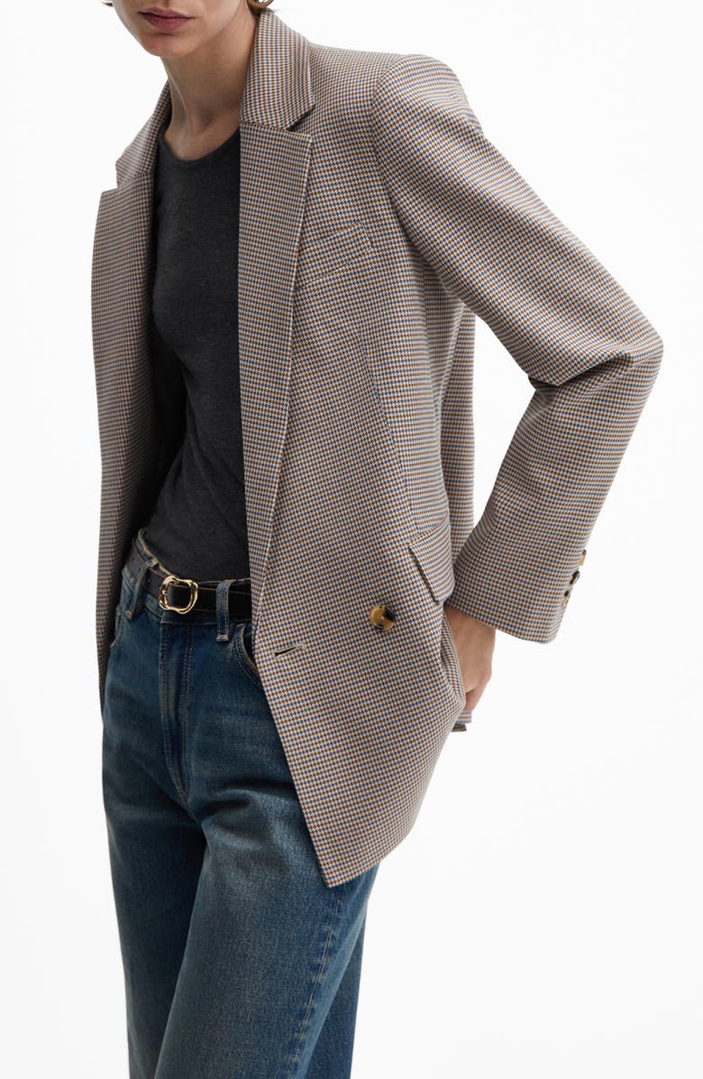 MANGO Houndstooth Check Jacket, Alternate, color, 