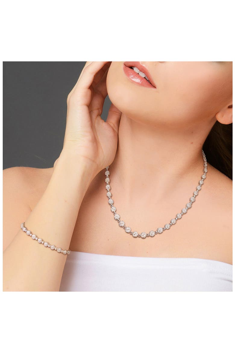 Diamond Tennis Necklace & Bracelet Set - 1ct., Alternate, color, WHITE