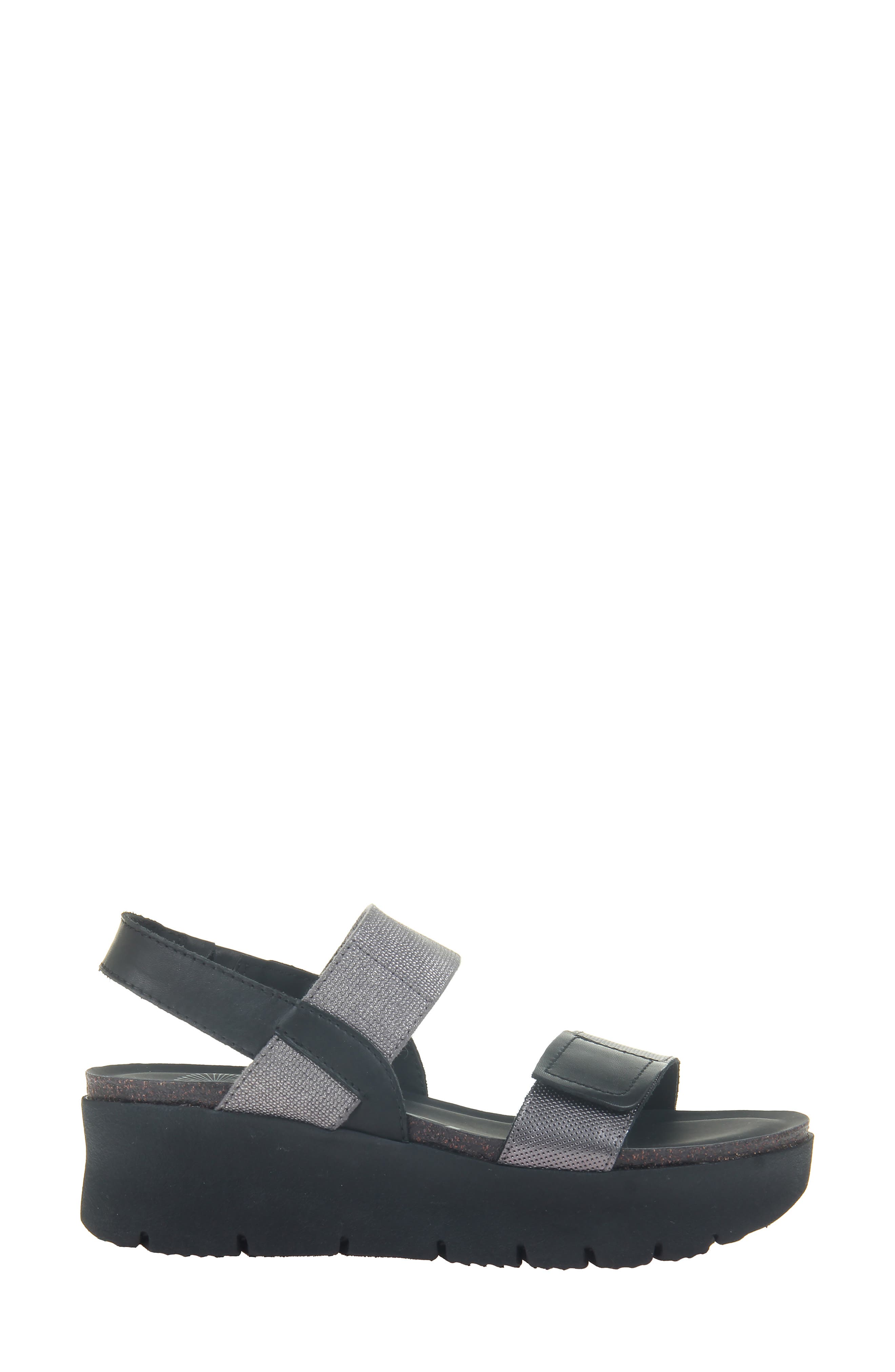 Nova Platform Sandal, Alternate, color, BLACK LEATHER