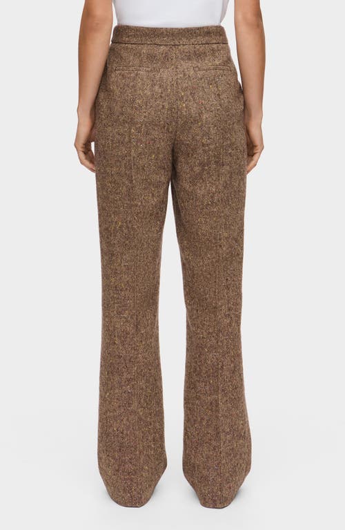 Aligne Lena Wool Blend Straight Leg Pants In Brown