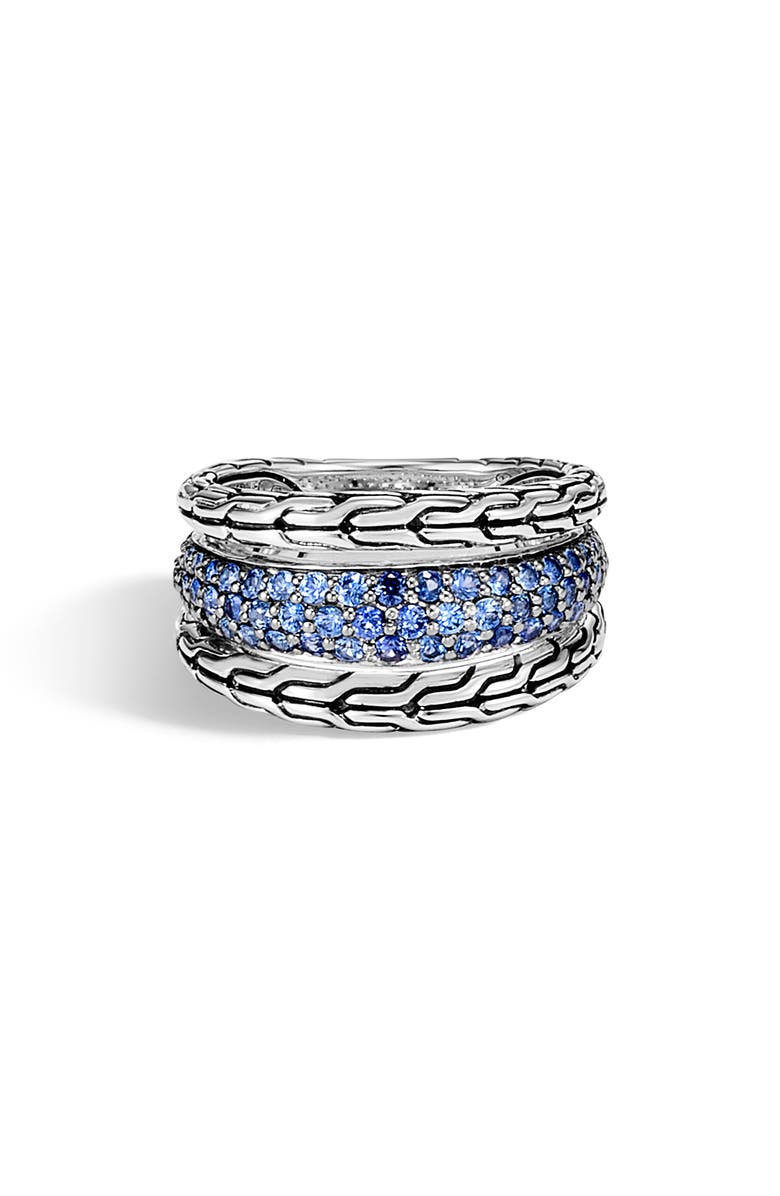John Hardy Classic Chain Blue Sapphire Ring, Main, color, 