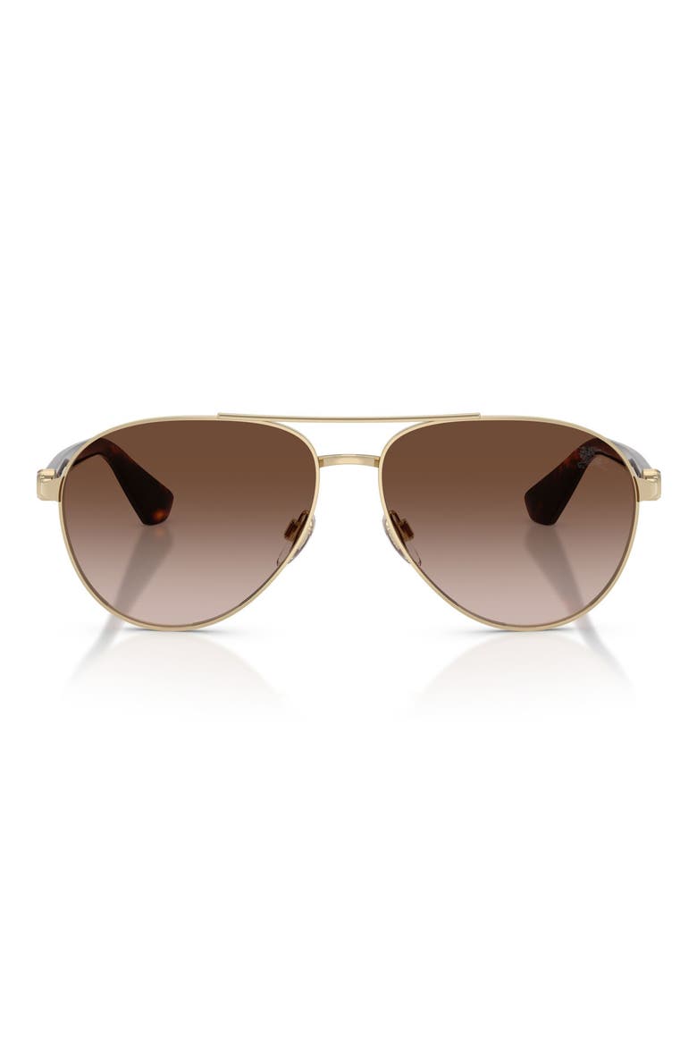 59mm Gradient Pilot Sunglasses, Main, color, LIGHT GOLD / BROWN GRADIENT