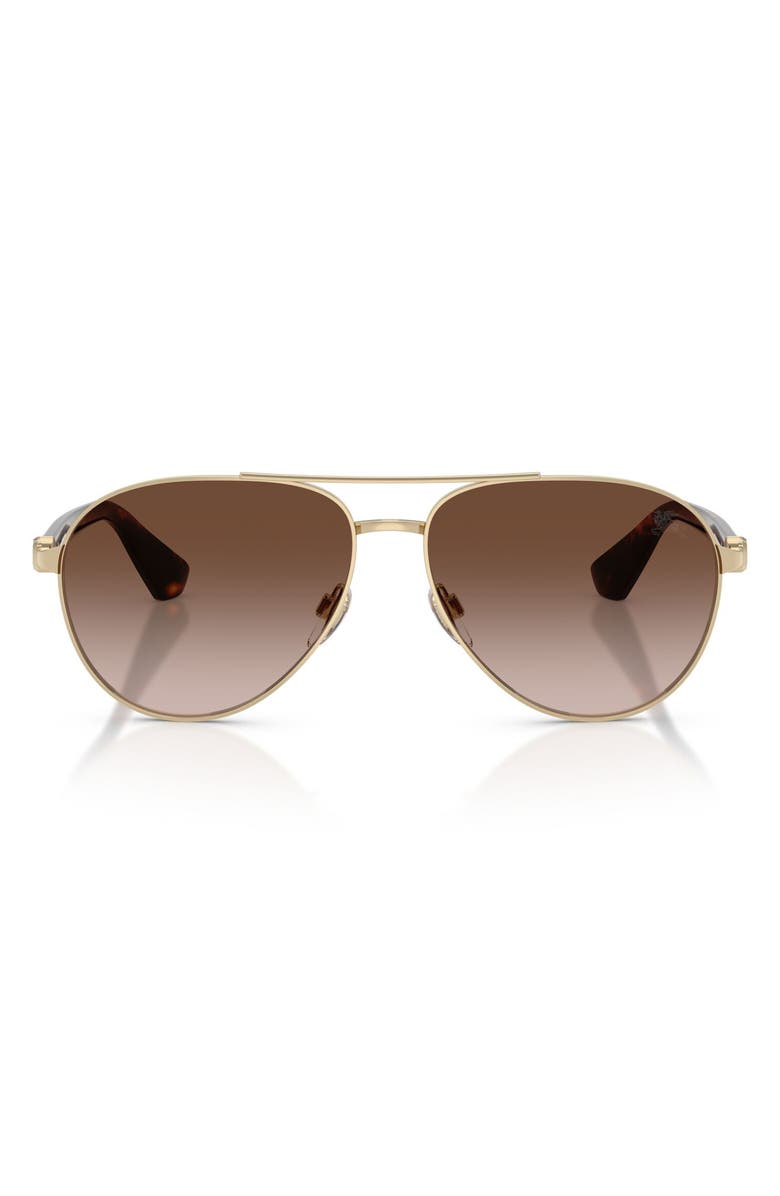 Burberry 59mm Gradient Pilot Sunglasses, Main, color, Light Gold / Brown Gradient