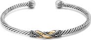 SAMUEL B. Sterling Silver & 18K Gold Twisted Bangle Bracelet