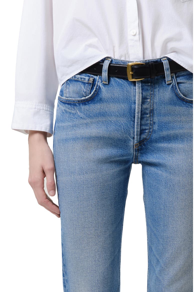 Savannah High Waist Slim Straight Cigarette Jeans, Alternate, color, ALMA MEDIUM INDIGO