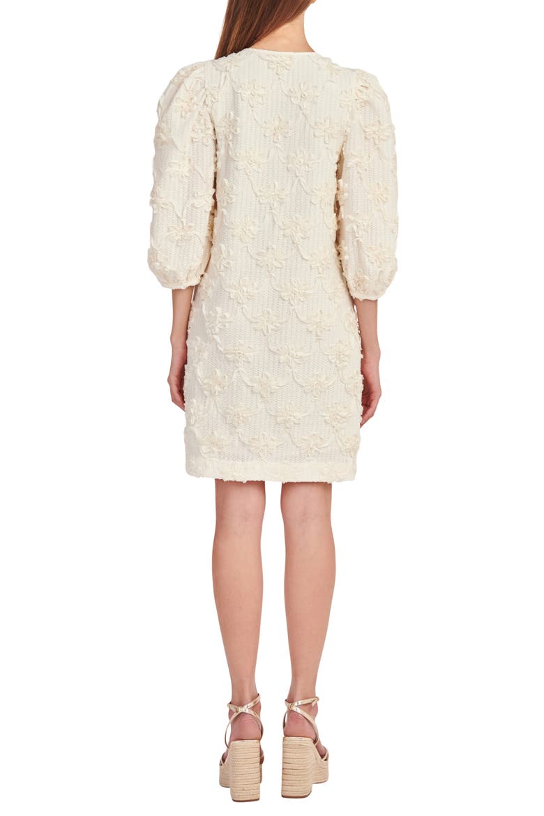 Ribbon Embroidery Tie Neck Dress, Alternate, color, IVORY