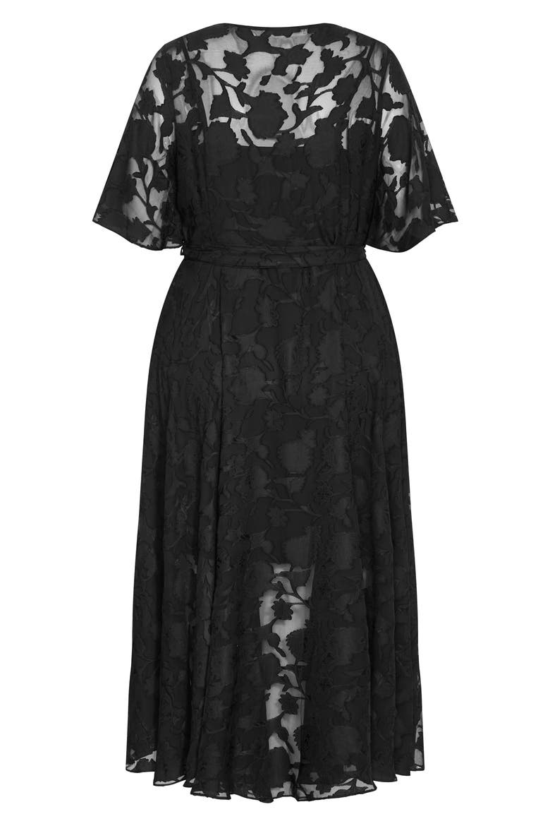Maxi Love Burnout Wrap Dress, Alternate, color, BLACK
