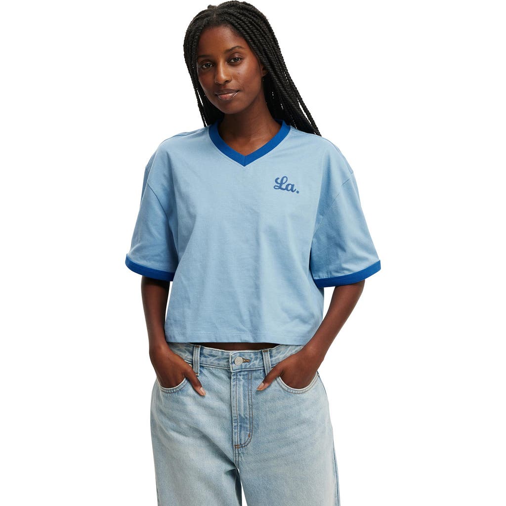 COTTON ON COTTON ON V NECK BOXY CROP GRAPHIC TEE