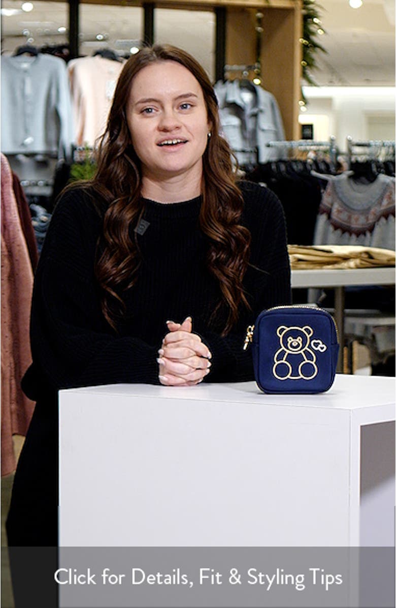 Mini Embroidered Bear Pouch, sales video thumbnail