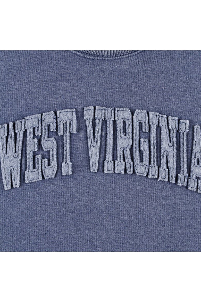 Women's Pressbox Navy West Virginia Mountaineers Marniville Vintage Wash Pullover Sweatshirt, Alternate, color, Navy