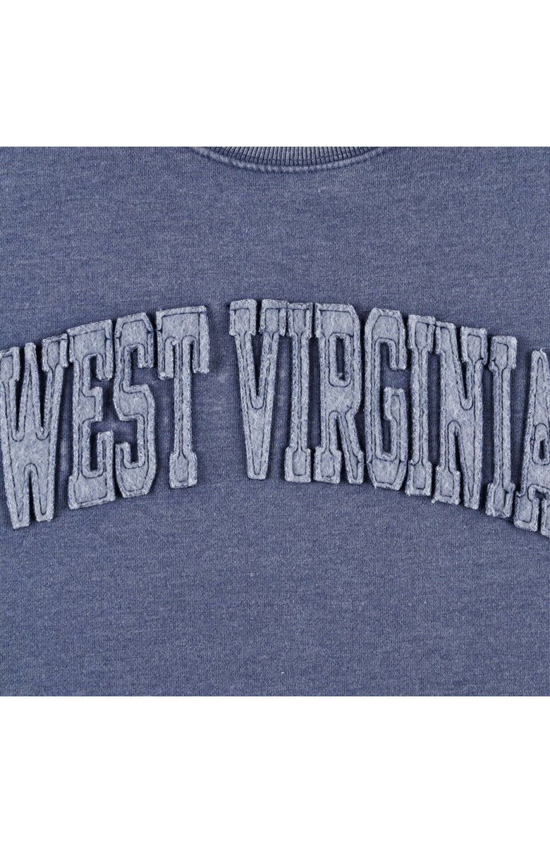 PRESSBOX Women's Pressbox Navy West Virginia Mountaineers Marniville Vintage Wash Pullover Sweatshirt, Alternate, color,