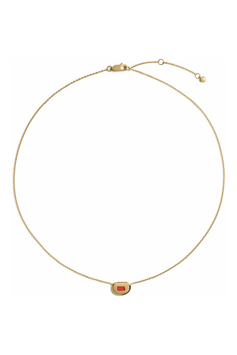 Gemdrop Chain Necklace, Main, color, 18K GOLD VERMEIL / RED ONYX
