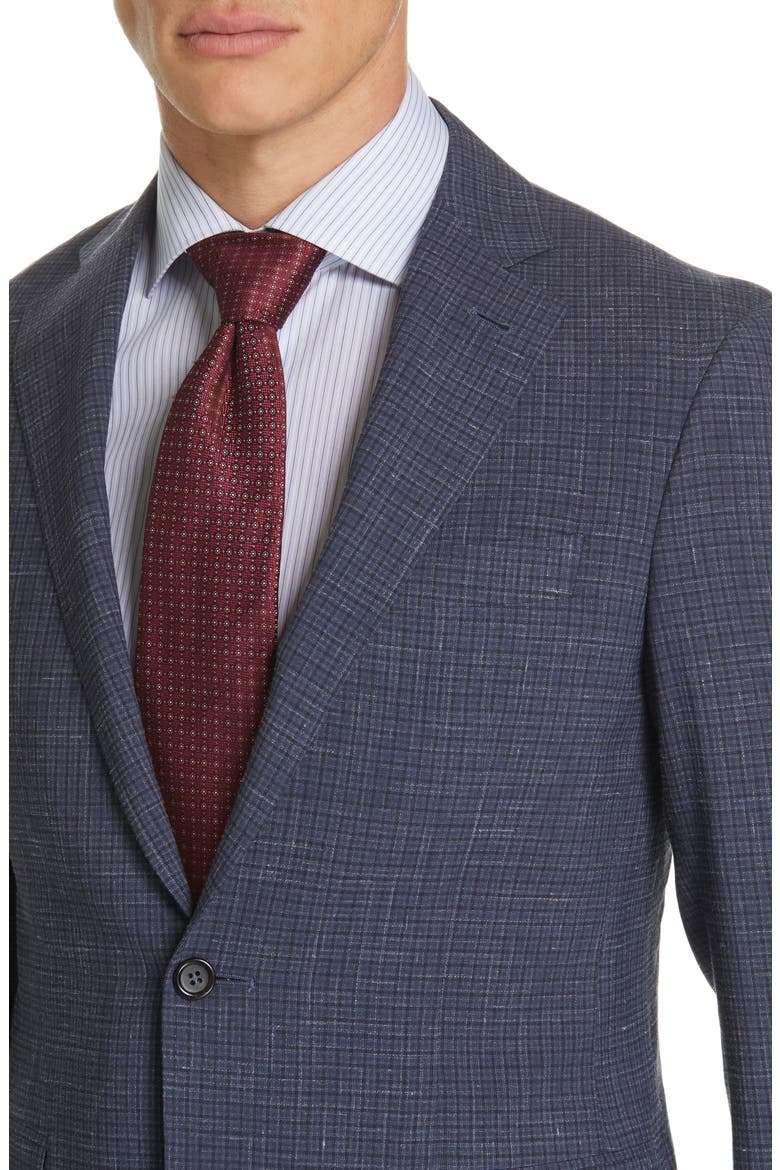 Kei Trim Fit Check Wool Blend Suit, Alternate, color, CHARCOAL