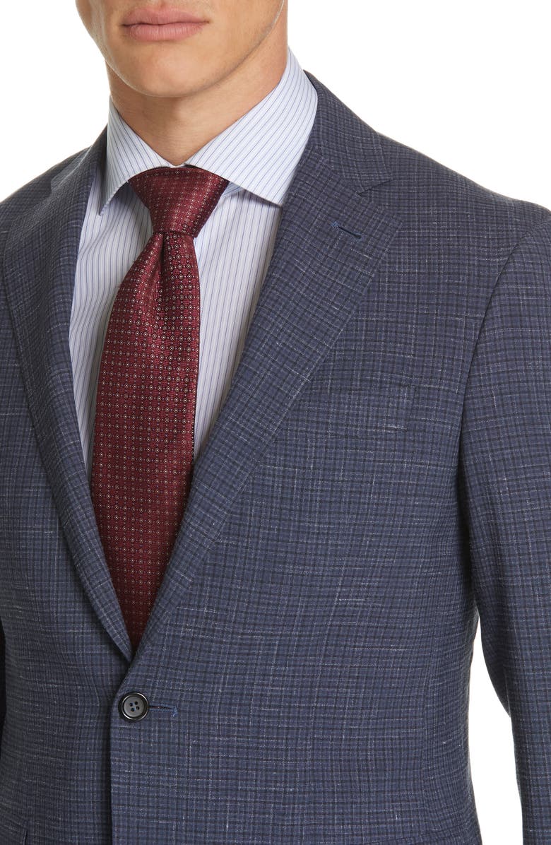 Canali Kei Trim Fit Check Wool Blend Suit, Alternate, color,