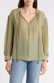 Vince Camuto Long Sleeve Woven Top