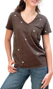 Billy T Pink Hearts Embroidered T-Shirt
