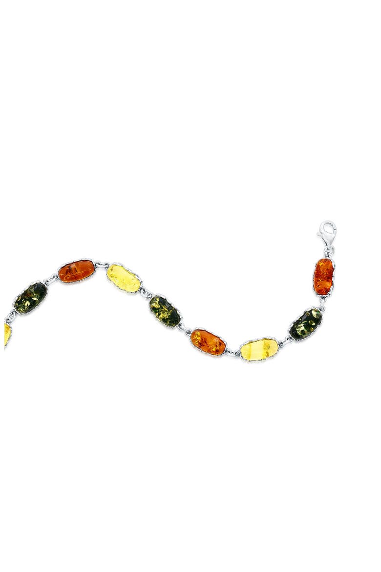 Multicolored Amber Station Bracelet, Alternate, color, SILVER/ MUTLI