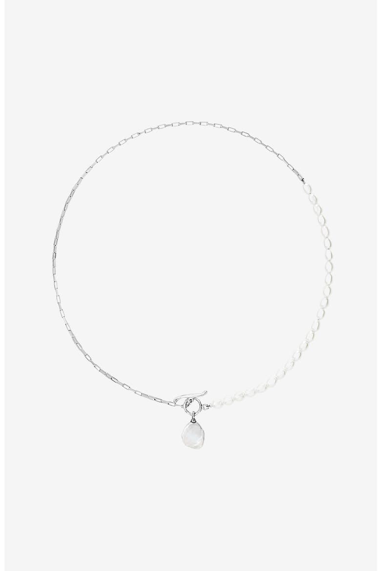 Timeless Keshi Pearl Drop Chain Necklace, Alternate, color, Sterling Silver