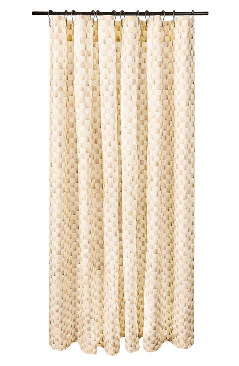 Mocha Check Shower Curtain
