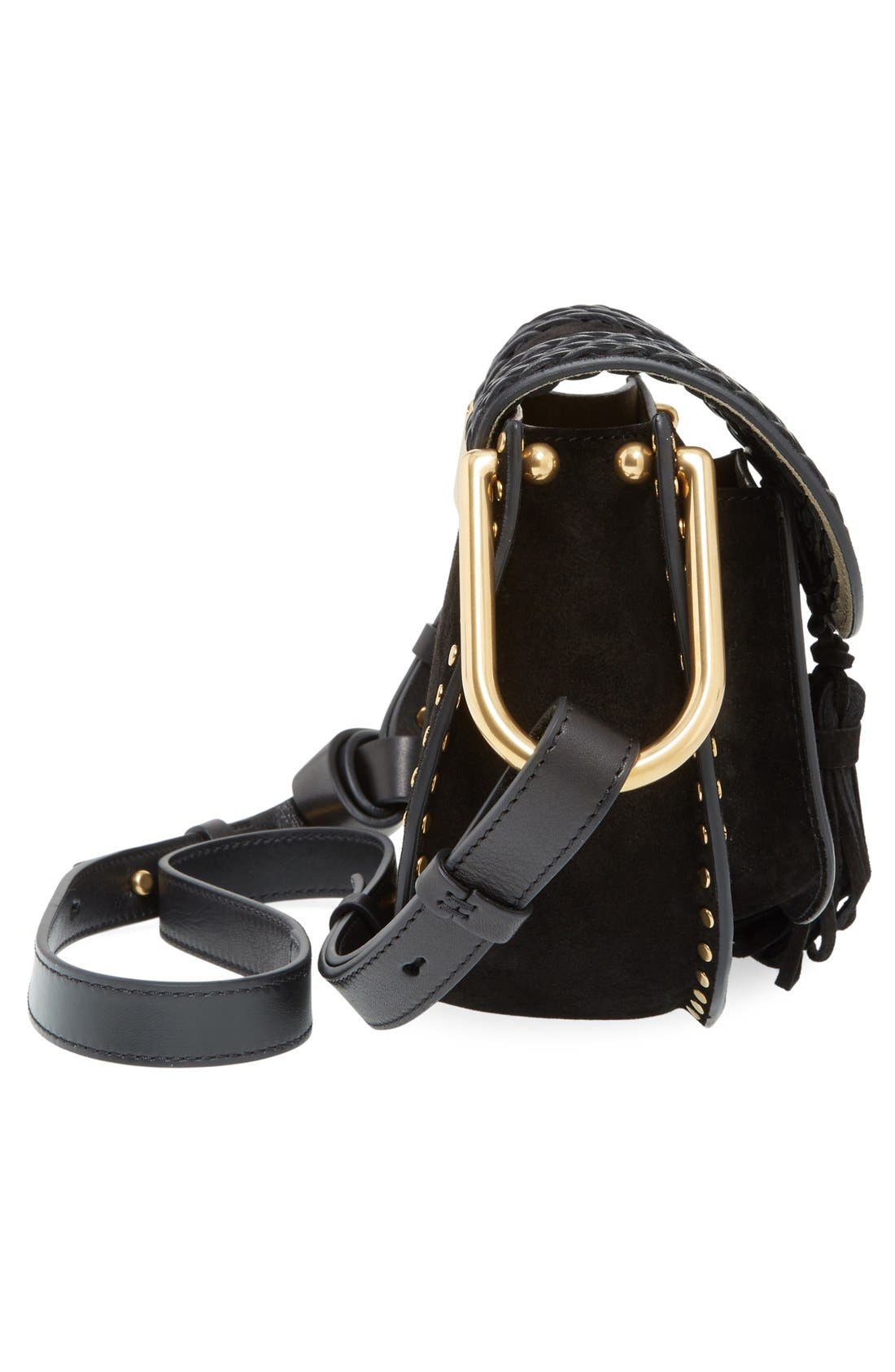 'Mini Hudson' Crossbody Bag, Alternate, color, BLACK
