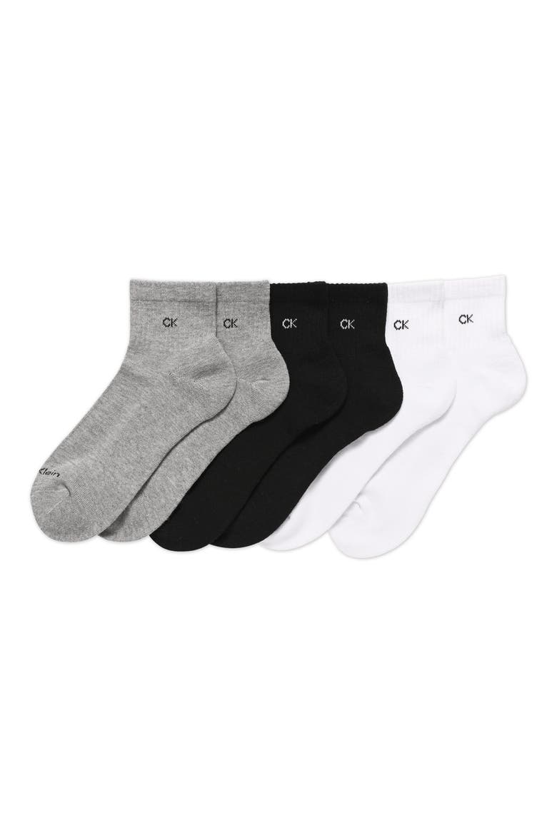 6-Pack Quarter Cut Socks, Main, color, GREY