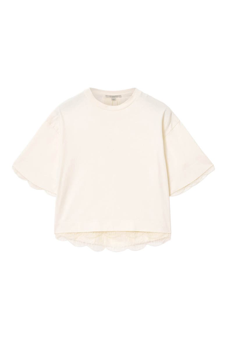 Nia Lace Trim T-Shirt, Alternate, color, ARCTIC WHITE