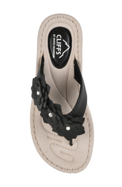 Cliffs By White Mountain Content Wedge Sandal In Black Smooth