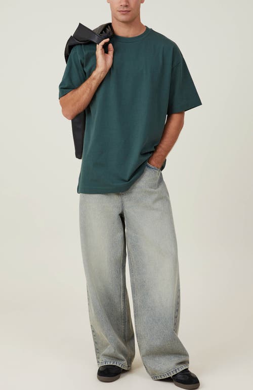 Cotton On Men's Box Fit Plain T-shirt In Pine Needle Green